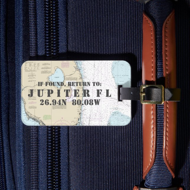 Vintag Nautic South Florida Gepäckanhänger (Vorderseite Insitu 4)