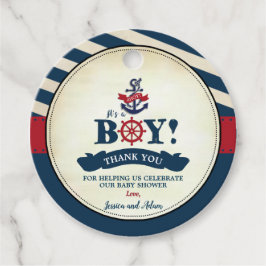 Vintag Nautical Baby Boy Dusche Danke Ahoy Geschenkanhänger