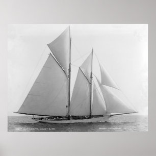 Vintag Nautical Schooner Marguerite Print Poster