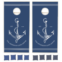 Vintag Navy Blue Nautical Anchor Lake Beach Boat