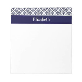 Vintag Navy Blue Whisask #3 Navy Name Monogram Notizblock