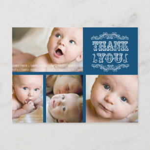 VINTAG Navy Foto Baby Danke Post Card Ankündigungspostkarte