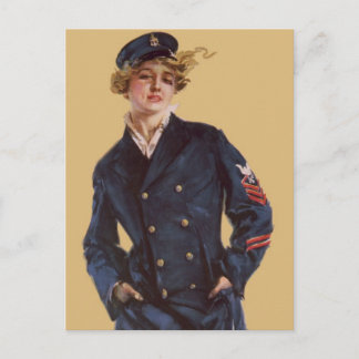 Vintag Navy Girl Howard Chandler Christy Postkarte