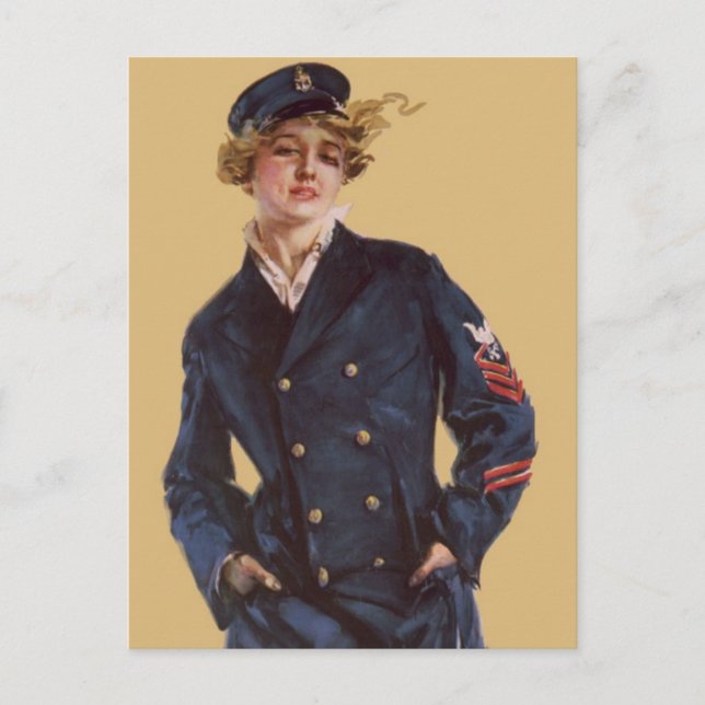 Vintag Navy Girl Howard Chandler Christy Postkarte (Vorderseite)