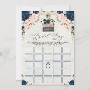 Vintag Navy Travel Brautparty Bingo Game Card Einladung