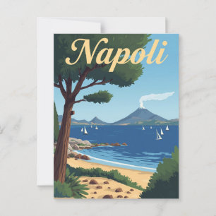 Vintag Neapel Italien Reisen - Vesuv Aussicht Postkarte