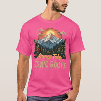 Vintag nehmen Sie immer das Landschaftliche Routen T-Shirt