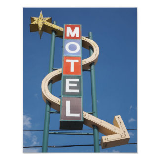 Vintag Neon Motel Sign - Pueblo Colorado Fotodruck