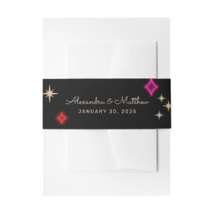 Vintag Neon Style Vegas Wedding Einladungsbanderole
