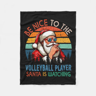 Vintag nett zum Volleyball-Spieler Santa ist was Fleecedecke