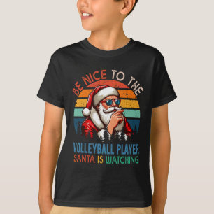 Vintag nett zum Volleyball-Spieler Santa ist was T-Shirt