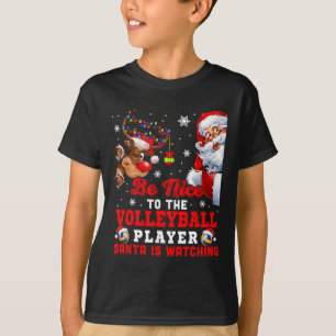 Vintag nett zum Volleyball-Spieler Santa ist was T-Shirt