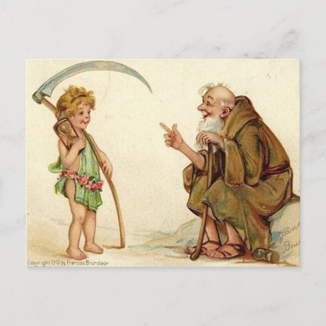 Vintag: Neujahr - Feiertagspostkarte (Vorderseite)