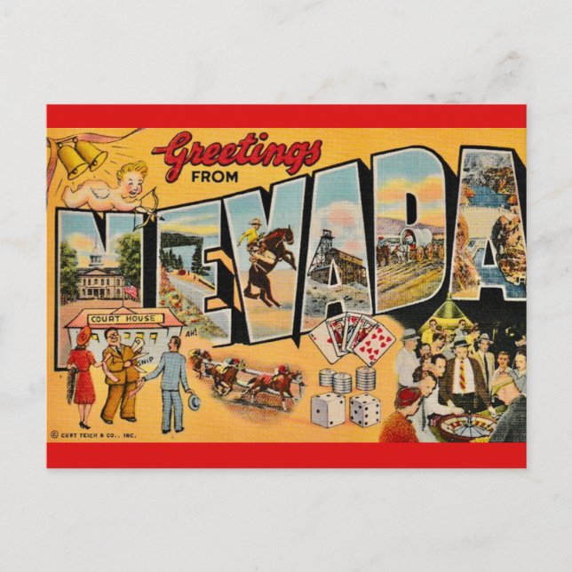 Vintag Nevada Gruß Postkarte (Vorderseite)