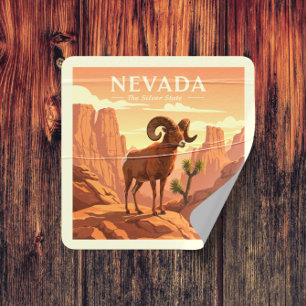 Vintag Nevada Quadratischer Aufkleber