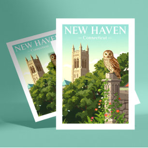 Vintag New Haven Connecticut Postkarte