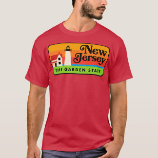 Vintag New Jersey Der Garten Staat Leuchtturm Bad T-Shirt