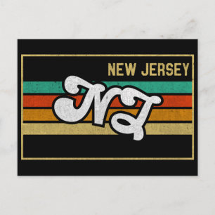 Vintag New Jersey NJ Staat Typografy Souvenir Postkarte