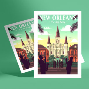 Vintag New Orleans Postkarte