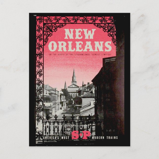 Vintag New Orleans Reisen Postkarte (Vorderseite)
