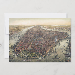 Vintag New York City, Manhattan, Brooklyn Bridge Einladung