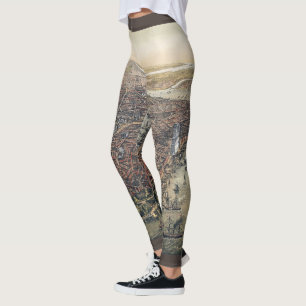 Vintag New York City, Manhattan, Brooklyn Bridge Leggings