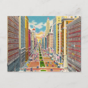 Vintag New York City, USA - Postkarte