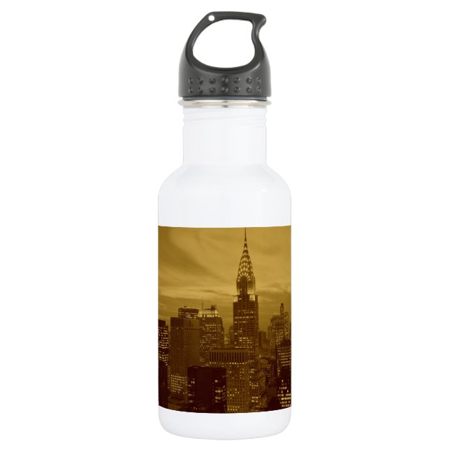 Vintag New York Manhattan Edelstahlflasche (Vorderseite)