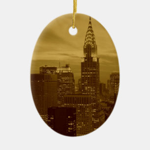 Vintag New York Manhattan Keramik Ornament