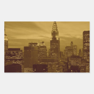 Vintag New York Manhattan Rechteckiger Aufkleber