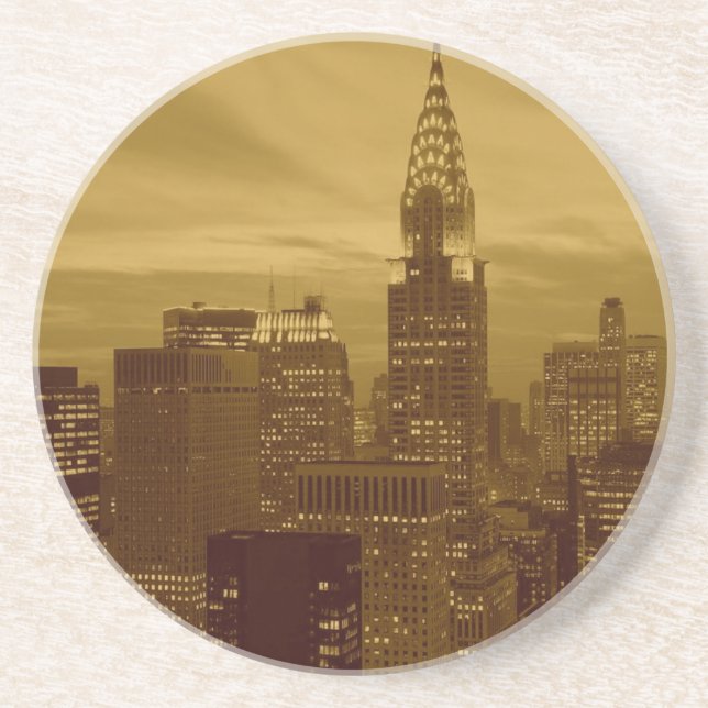 Vintag New York Manhattan Sandstein Untersetzer (Vorne)