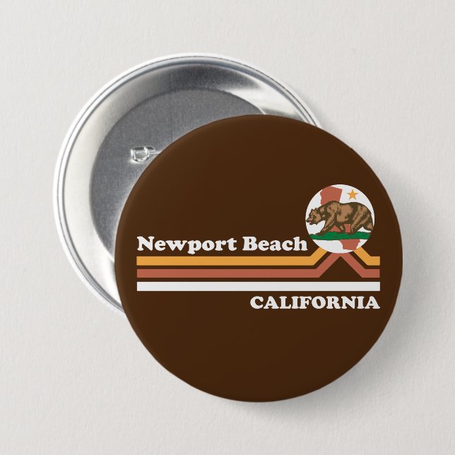 Vintag Newport Beach California Button (Vorne & Hinten)