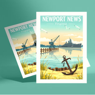 Vintag NewsNews Virginia Postkarte