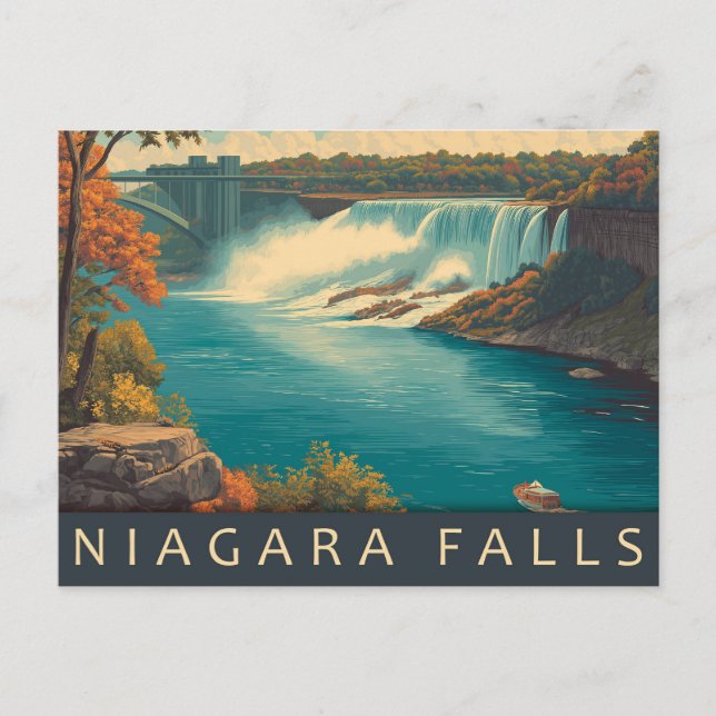 Vintag Niagara Falls Travel Postkarte (Vorderseite)