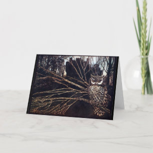 Vintag Night Owl Rackham Karte