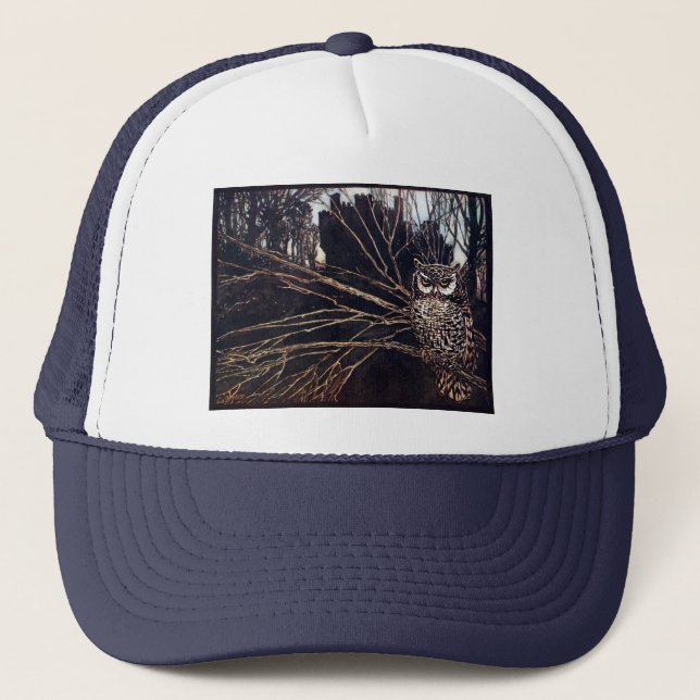 Vintag Night Owl Rackham Truckerkappe (Vorderseite)