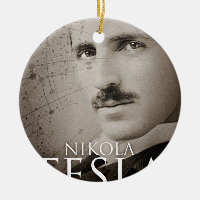 Vintag Nikola Tesla Foto Keramikornament (Vorne)