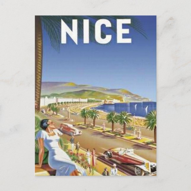 Vintag Nizza, Frankreich - Postkarte (Vorderseite)