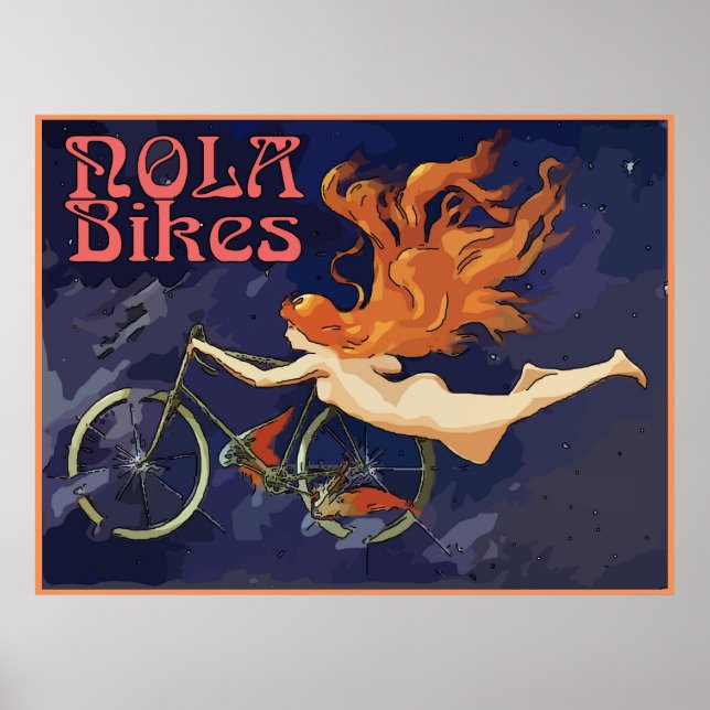 Vintag NOLA Bikes Angel Poster (Vorne)