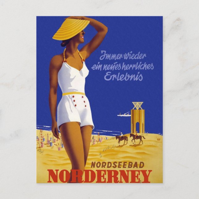 Vintag Norderney Deutschland Postkarte (Vorderseite)