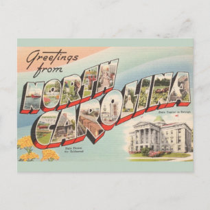 Vintag North Carolina Greeting Postkarte