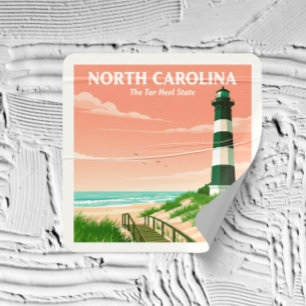 Vintag North Carolina Quadratischer Aufkleber