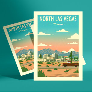 Vintag North Las Vegas Postkarte
