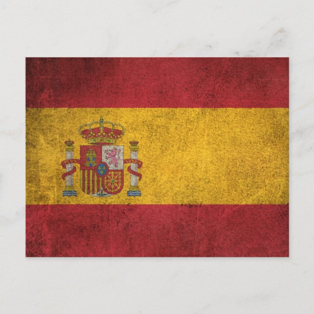 Vintag Not leidende Flagge Spaniens Postkarte (Vorderseite)