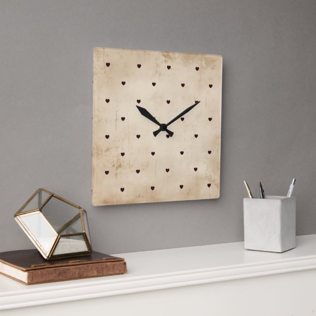 Vintag Not Quadratische Wanduhr (Büro)