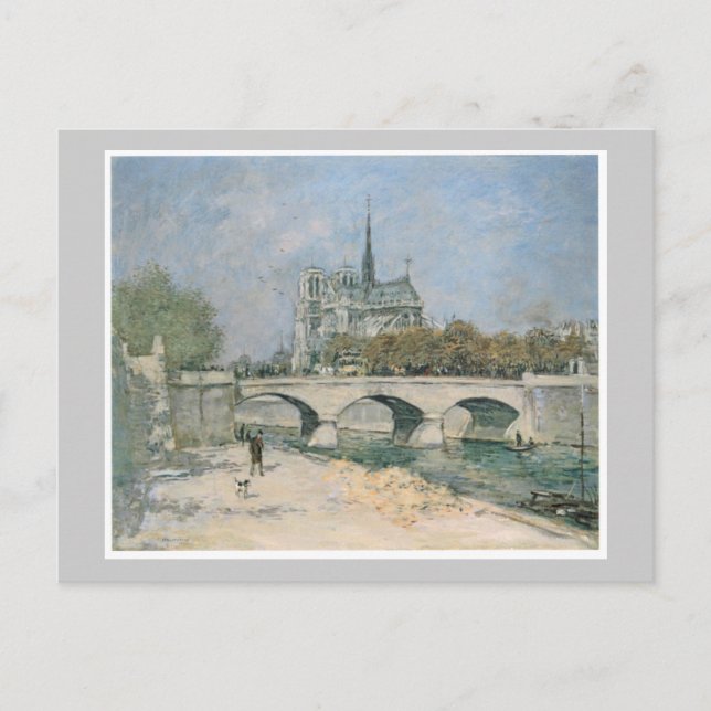 Vintag Notre Dame de Paris Postkarte (Vorderseite)