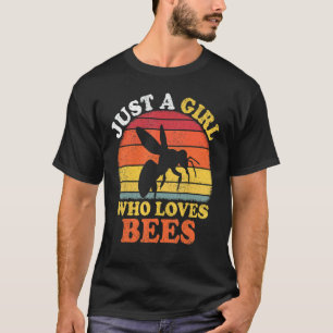 Vintag nur ein Mädchen, das Bienen Liebe T-Shirt