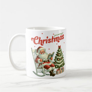 Vintag nur gewartet Weihnachts-Weihnachtsmann Kaffeetasse