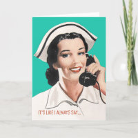 Vintag Nurse Funny Birthday Card