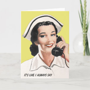 Vintag Nurse Funny Nurses Week Card Karte